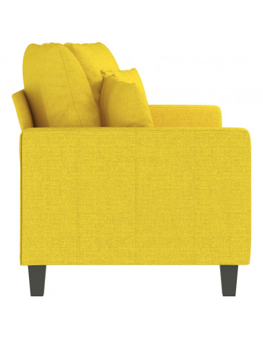 Divano a 2 Posti Giallo Chiaro 140 cm in Tessuto