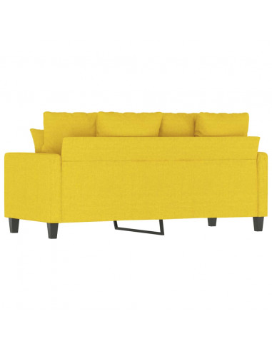 Divano a 2 Posti Giallo Chiaro 140 cm in Tessuto