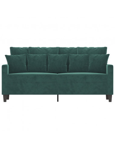 Divano a 2 Posti Verde Scuro 140 cm in Velluto