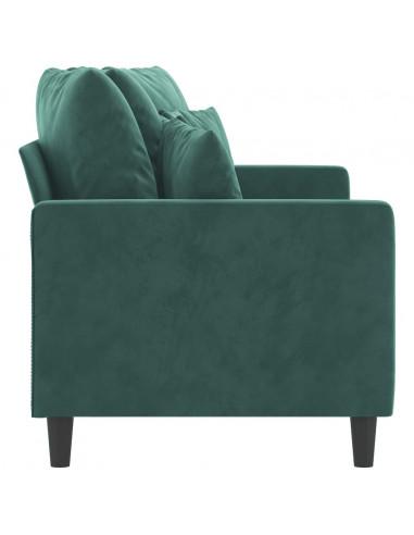 Divano a 2 Posti Verde Scuro 140 cm in Velluto