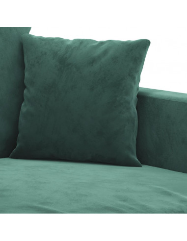 Set di Divani 2 pz con Cuscini Verde scuro in Velluto