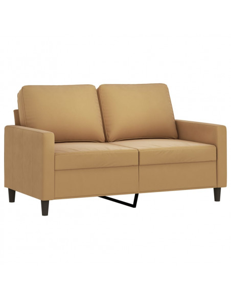 Set di Divani 3 pz con Cuscini Marrone in Velluto