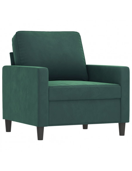 Set di Divani 4 pz con Cuscini Verde scuro in Velluto