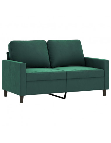 Set di Divani 4 pz con Cuscini Verde scuro in Velluto