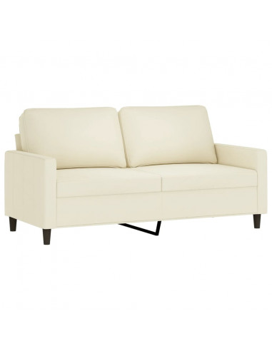 Set di Divani 2 pz con Cuscini Crema in Velluto