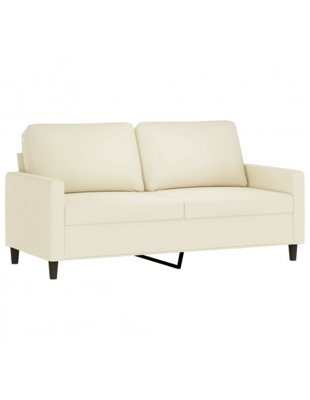 Set di Divani 2 pz con Cuscini Crema in Velluto