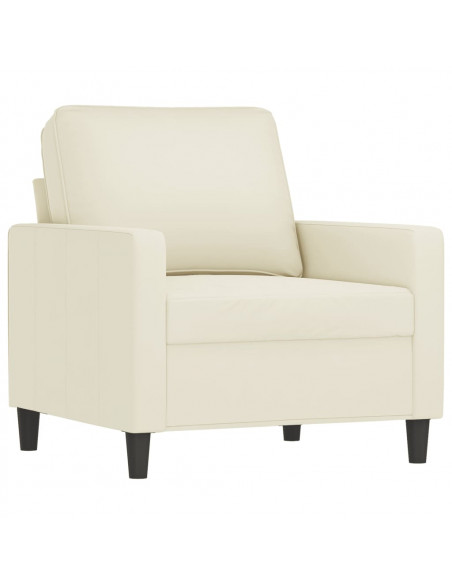 Set di Divani 3 pz con Cuscini Crema in Velluto