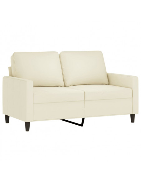 Set di Divani 3 pz con Cuscini Crema in Velluto