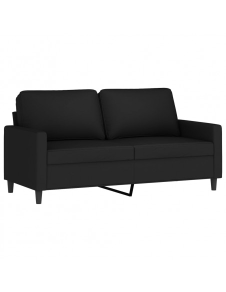 Set di Divani 2 pz con Cuscini Nero in Velluto
