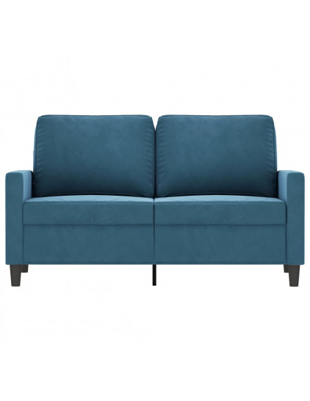 Divano a 2 Posti Blu 120 cm in Velluto