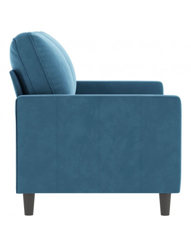 Divano a 2 Posti Blu 120 cm in Velluto
