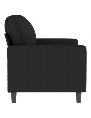 Divano a 2 Posti Nero 120 cm in Velluto