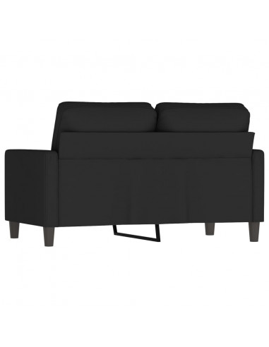 Divano a 2 Posti Nero 120 cm in Velluto