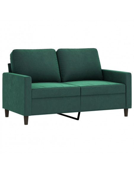 Set di Divani 2 pz con Cuscini Verde scuro in Velluto