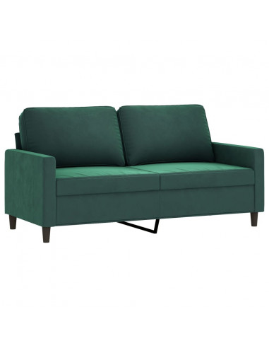 Set di Divani 2 pz con Cuscini Verde scuro in Velluto