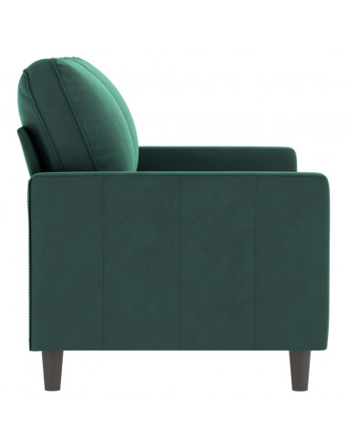 Divano a 2 Posti Verde Scuro 120 cm in Velluto