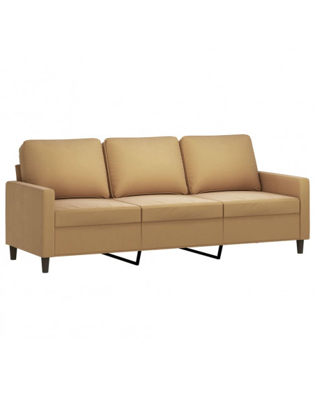 Set di Divani 3 pz con Cuscini Marrone in Velluto