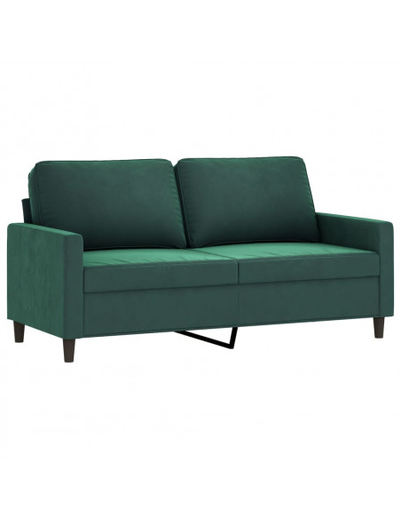 Set di Divani 3 pz con Cuscini Verde scuro in Velluto