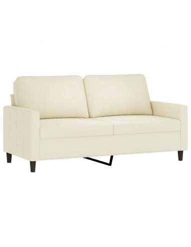 Set di Divani 3 pz con Cuscini Crema in Velluto