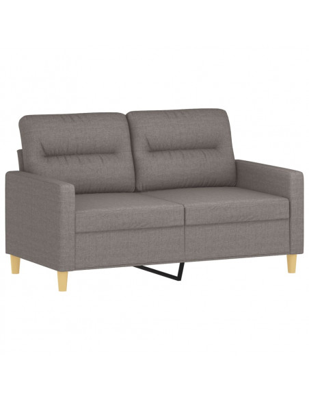 Set Divani 2 pz con Cuscini Tortora in Tessuto