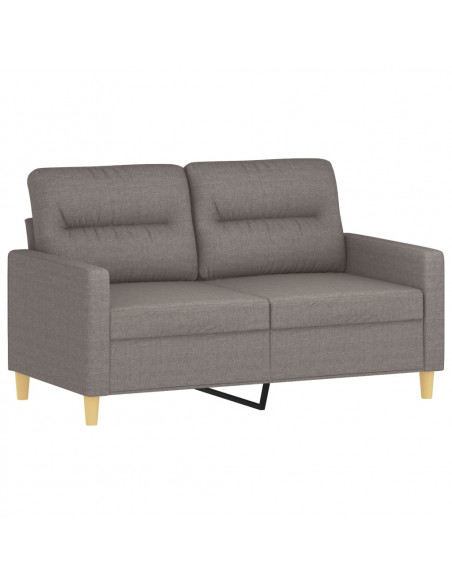 Set Divani 2 pz con Cuscini Tortora in Tessuto