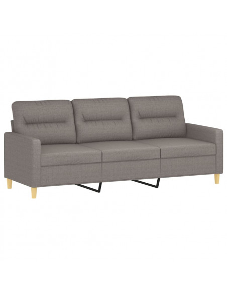 Set Divani 3 pz con Cuscini Tortora in Tessuto