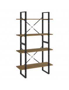 Libreria a 4 Ripiani 80x30x140 cm in Legno Massello di Pino 2