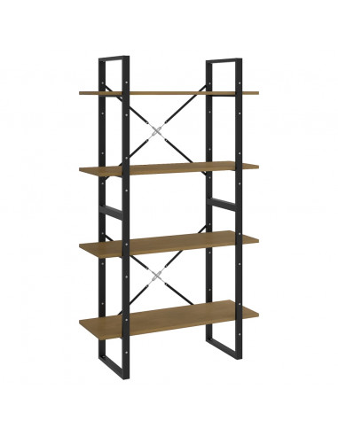 Libreria a 4 Ripiani 80x30x140 cm in Legno Massello di Pino