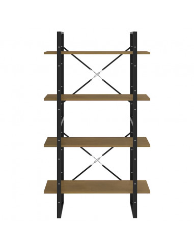 Libreria a 4 Ripiani 80x30x140 cm in Legno Massello di Pino