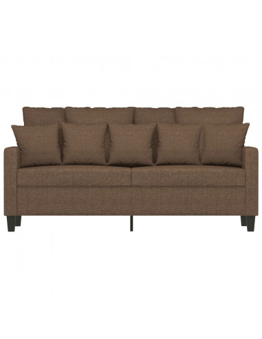 Divano a 2 Posti Marrone 140 cm in Tessuto