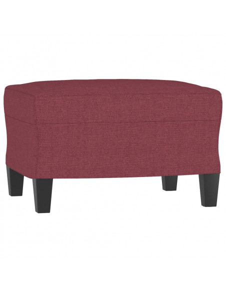 Poltrona con Poggiapiedi Rosso Vino 60 cm in Tessuto