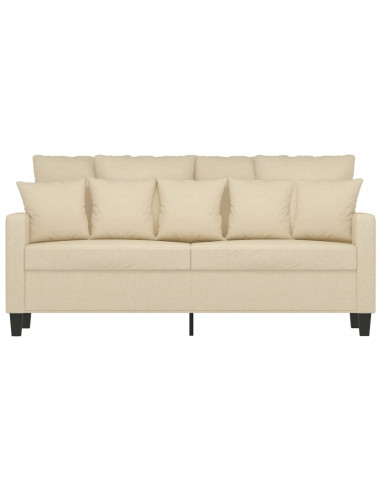 Divano a 2 Posti Crema 140 cm in Tessuto