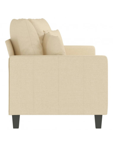 Divano a 2 Posti Crema 140 cm in Tessuto