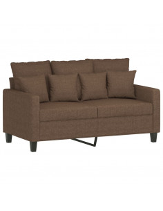 Divano a 2 Posti Marrone 120 cm in Tessuto 2