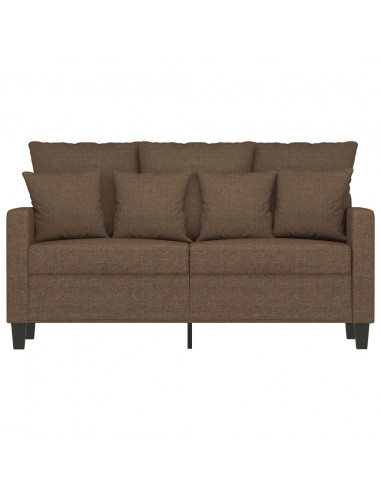 Divano a 2 Posti Marrone 120 cm in Tessuto