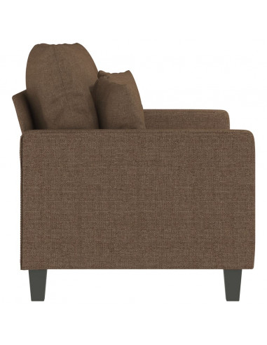 Divano a 2 Posti Marrone 120 cm in Tessuto