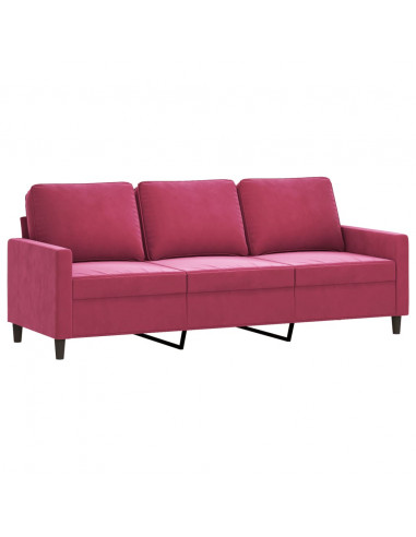 Set di Divani 2 pz con Cuscini Rosso Vino in Velluto