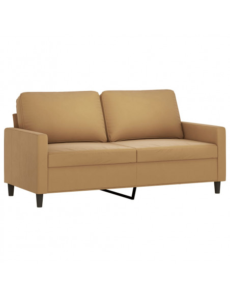 Set di Divani 3 pz con Cuscini Marrone in Velluto
