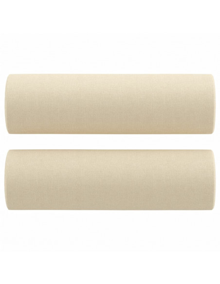 Divano a 2 Posti con Cuscini Crema 120 cm in Tessuto