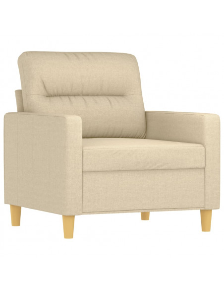 Set di Divani 4 pz con Cuscini Crema in Tessuto