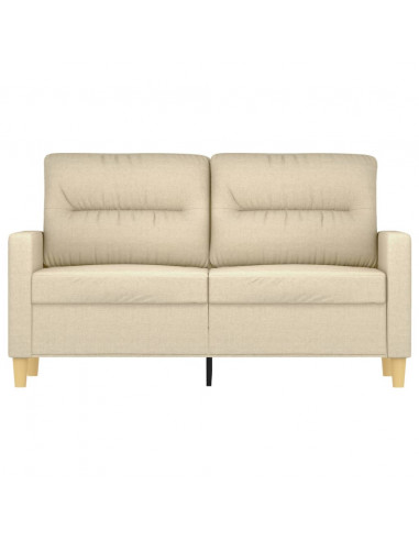 Divano a 2 Posti Crema 120 cm in Tessuto