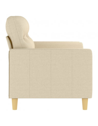 Divano a 2 Posti Crema 120 cm in Tessuto