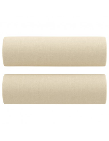 Set Divani 4 pz con Cuscini Crema in Tessuto