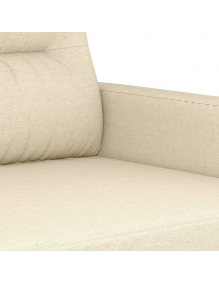 Set Divani 2 pz con Cuscini Crema in Tessuto