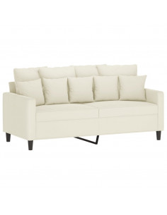 Divano a 2 Posti crema 140 cm in Velluto 2