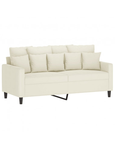 Set di Divani 2 pz con Cuscini Crema in Velluto