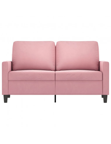 Divano a 2 Posti Rosa 120 cm in Velluto