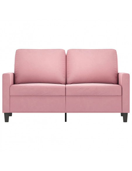Divano a 2 Posti Rosa 120 cm in Velluto