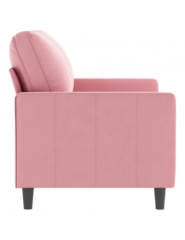 Divano a 2 Posti Rosa 120 cm in Velluto
