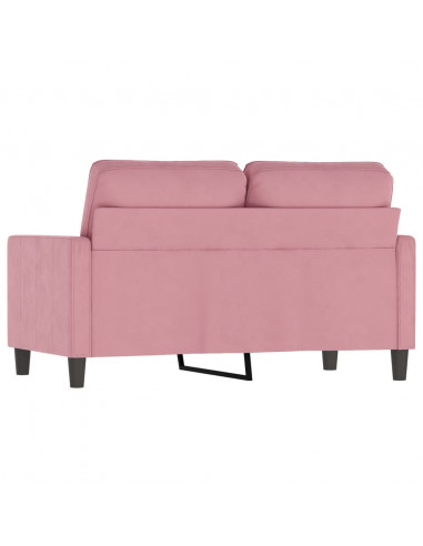 Divano a 2 Posti Rosa 120 cm in Velluto